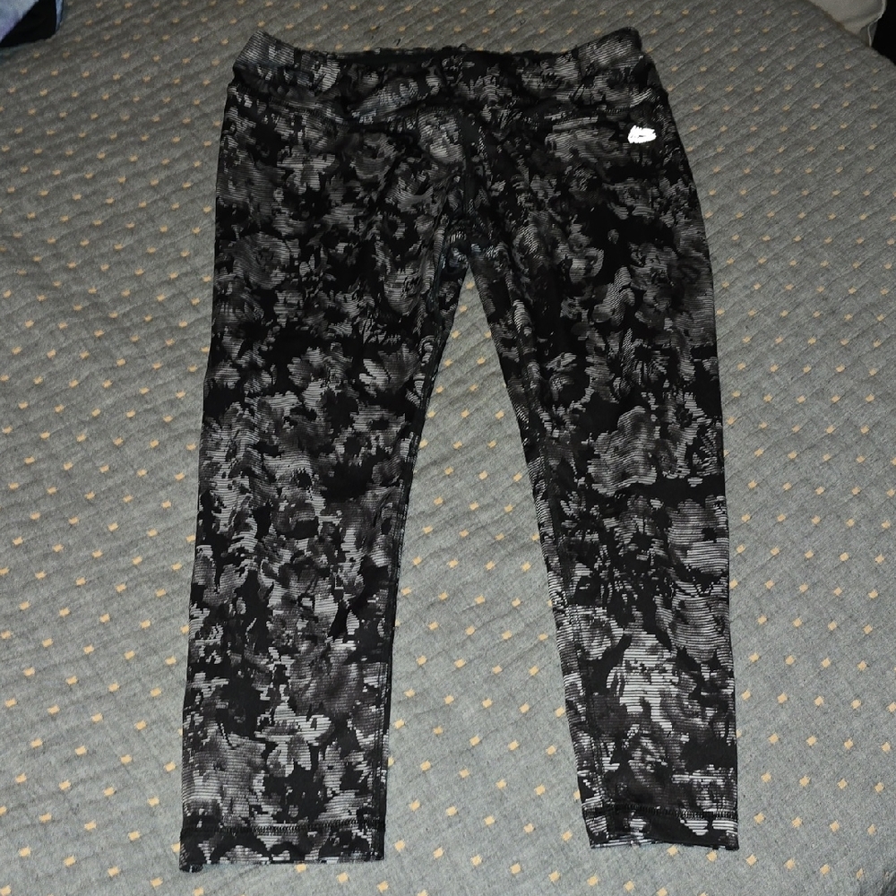 RBX Black floral Leggings Large